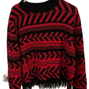 Monterey by Koret Christmas sweater red stripes